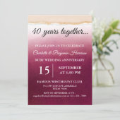 Invitation d'anniversaire de mariage de 40 ans en  (Debout devant)