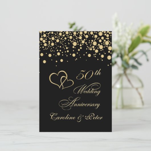 Invitation d'anniversaire de mariage de 50 ans à c (Debout devant)