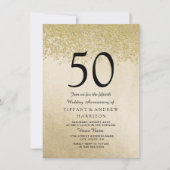 Invitation d'anniversaire de mariage de 50 ans à p (Devant)