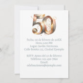 Invitation d'anniversaire de mariage de 50 ans ave (Dos)