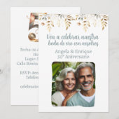Invitation d'anniversaire de mariage de 50 ans ave (Devant / Derrière)