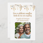 Invitation d'anniversaire de mariage de 50 ans ave (Devant / Derrière)