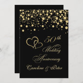 Invitation d'anniversaire de mariage de 50 ans ave (Devant / Derrière)