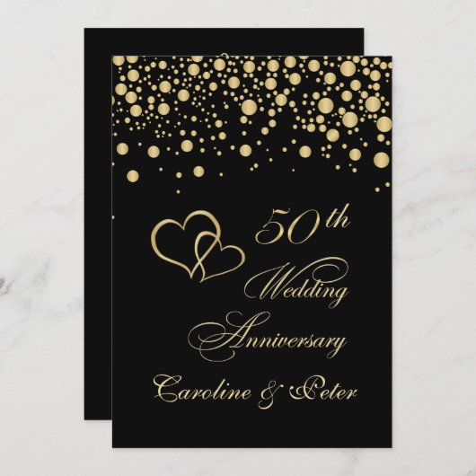 Invitation d'anniversaire de mariage de 50 ans ave (Devant / Derrière)