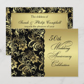 Invitation d'anniversaire de mariage de 50 ans ave (Devant / Derrière)