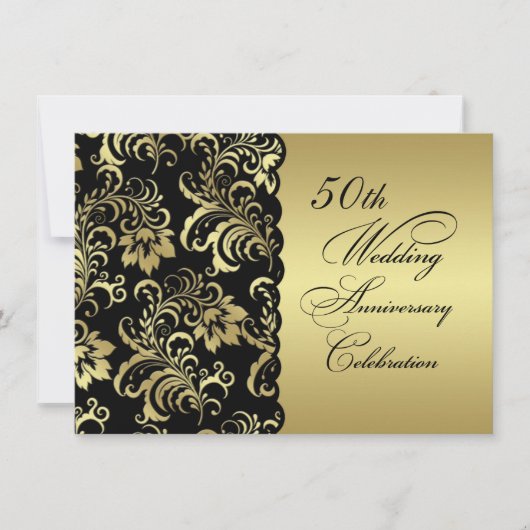 Invitation d'anniversaire de mariage de 50 ans ave (Devant)
