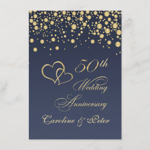 Invitation d'anniversaire de mariage de 50 ans ave
