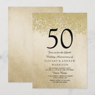Invitation d'anniversaire de mariage de 50 ans ave