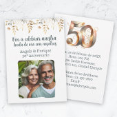 Invitation d'anniversaire de mariage de 50 ans ave
