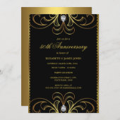 Invitation d'anniversaire de mariage de 50 ans Bla (Devant / Derrière)