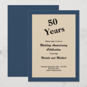 Invitation d'anniversaire de mariage de 50 ans Ble (Devant / Derrière)