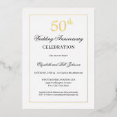 Invitation d'anniversaire de mariage de 50 ans en (Recto)