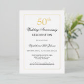 Invitation d'anniversaire de mariage de 50 ans en (Debout devant)