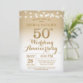 Invitation d'anniversaire de mariage de 50 ans en  (Debout devant)