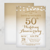 Invitation d'anniversaire de mariage de 50 ans en  (Devant / Derrière)