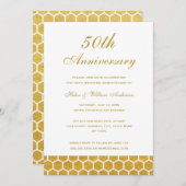 Invitation d'anniversaire de mariage de 50 ans en (Devant / Derrière)