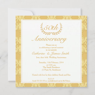 Invitation d'anniversaire de mariage de 50 ans en 