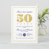 Invitation d'anniversaire de mariage de 50 ans en  (Debout devant)