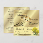 Invitation d'anniversaire de mariage de 50 ans en (Devant / Derrière)