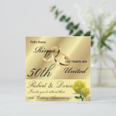 Invitation d'anniversaire de mariage de 50 ans en (Debout devant)