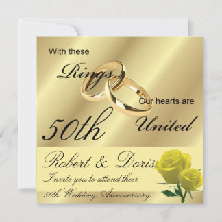 Invitation d'anniversaire de mariage de 50 ans en