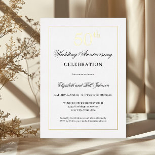 Invitation d'anniversaire de mariage de 50 ans en