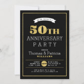 Invitation d'anniversaire de mariage de 50 ans en  (Devant)