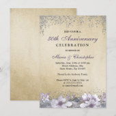 Invitation d'anniversaire de mariage de 50 ans Fle (Devant / Derrière)