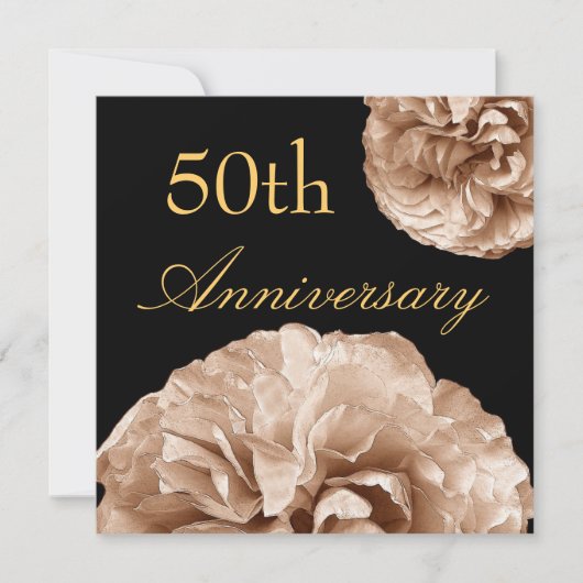Invitation d'anniversaire de mariage de 50 ans ROS (Devant)