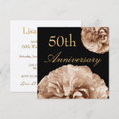 Invitation d'anniversaire de mariage de 50 ans ROS (Devant / Derrière)