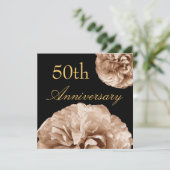 Invitation d'anniversaire de mariage de 50 ans ROS (Debout devant)