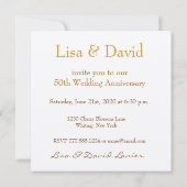 Invitation d'anniversaire de mariage de 50 ans ROS (Dos)