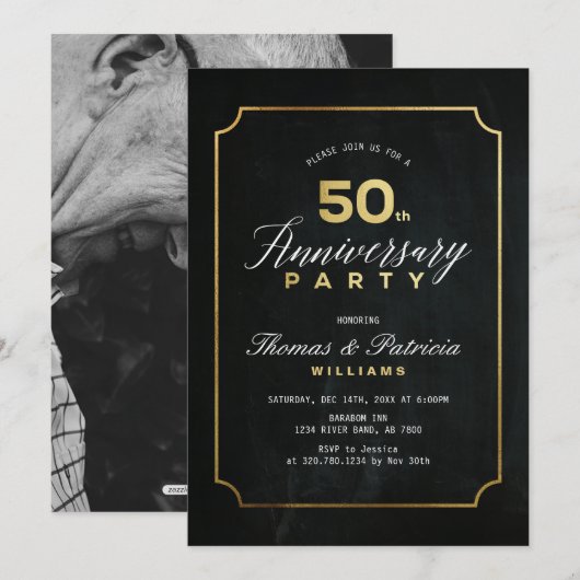 Invitation d'anniversaire de mariage de 50 ans Typ (Devant / Derrière)
