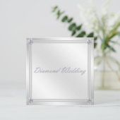 Invitation d'anniversaire de mariage de diamant en (Debout devant)