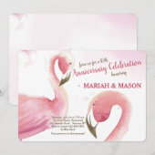 Invitation d'anniversaire de mariage de Flamants R (Devant / Derrière)