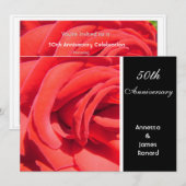 Invitation d'anniversaire de mariage de fleur de r (Devant / Derrière)