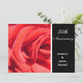 Invitation d'anniversaire de mariage de fleur de r (Debout devant)
