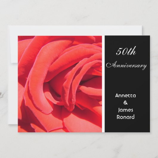 Invitation d'anniversaire de mariage de fleur de r (Devant)