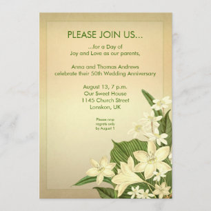 Invitation d'anniversaire de mariage de lily