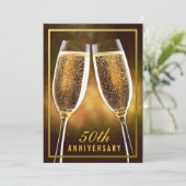 Invitation d'anniversaire de mariage d'or (Debout devant)