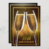 Invitation d'anniversaire de mariage d'or (Devant / Derrière)