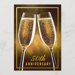 Invitation d'anniversaire de mariage d'or