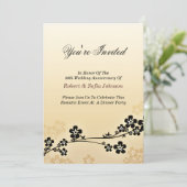 Invitation d'anniversaire de mariage élégante et c (Debout devant)