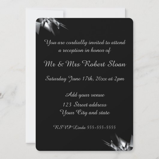 Invitation d'anniversaire de mariage élégante pour (Dos)