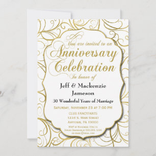 Invitation d'anniversaire de mariage élégante tour