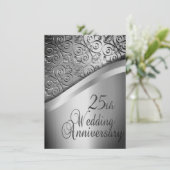 Invitation d'anniversaire de mariage en argent (Debout devant)