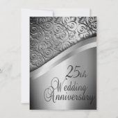 Invitation d'anniversaire de mariage en argent (Devant)
