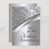 Invitation d'anniversaire de mariage en argent (Devant / Derrière)
