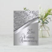 Invitation d'anniversaire de mariage en argent (Debout devant)