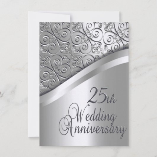 Invitation d'anniversaire de mariage en argent (Devant)
